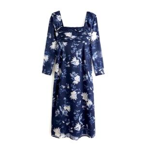 Abercrombie & Fitch Navy Floral Long Sleeve Dress